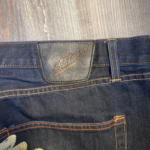 SOLD - ED HARDY extremely baggy graphic jeans pants affliction y2k 2000s jean - Picture 6 of 6